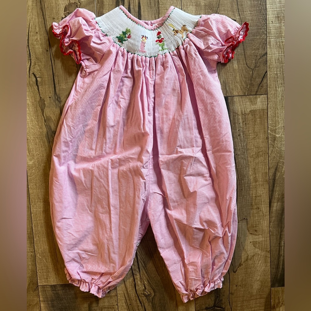 Smocked Auctions Mr. Grouch Smocked Long Bubble